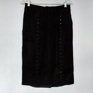 Marc Jacobs Pencil Skirt W5514109 Black Buttons Triacetate Made In USA
